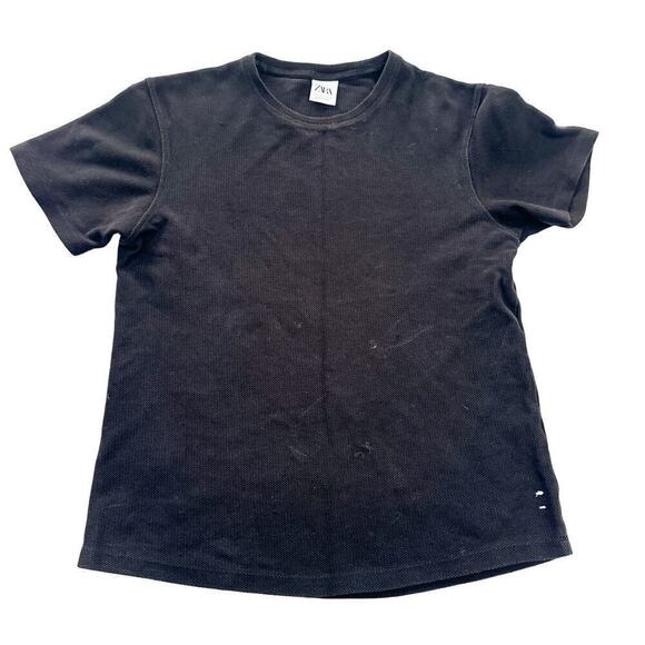 Zara Black Short Sleeve Knit Sweater Size Small - Picture 1 of 4